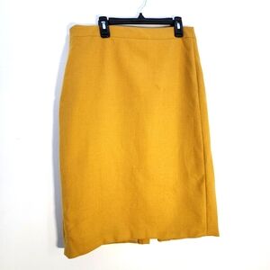 J. Crew Wool Pencil Skirt Elegant Mustard Size 4